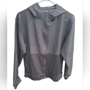 Apana Black Lightweight Hooded Zip-Up Jacket Sz Med.